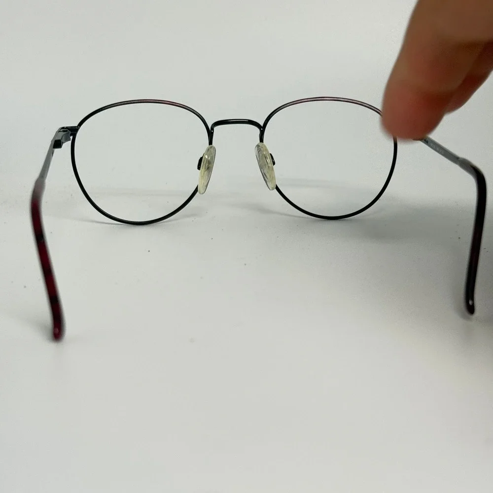 Tura MOD 959 VPR Eyeglasses Frames Burgundy Tortoise Round Metal Women 48-18-135